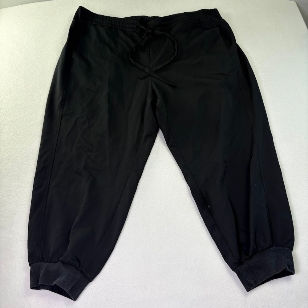 NWT Women's Prologue Plus Size Black Mid Rise Wide/Baggy Leg‎ Jogger Pants Sz 2X